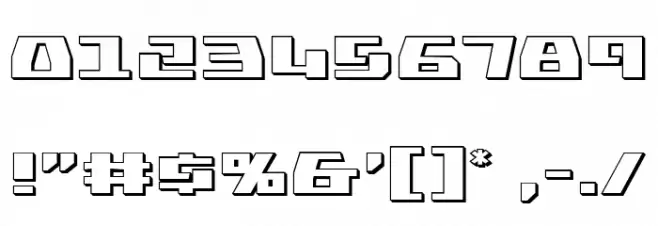 Yamato Class 3D Font OTHER CHARS