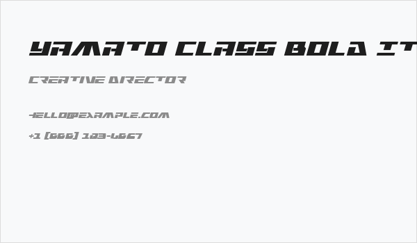 Yamato Class Bold Italic Business Card