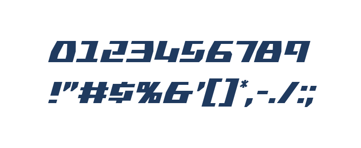 Yamato Class Condensed Italic Other Characters