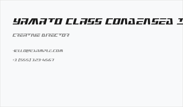 Yamato Class Condensed Italic Business Card