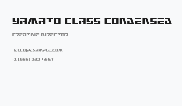 Yamato Class Condensed Business Card
