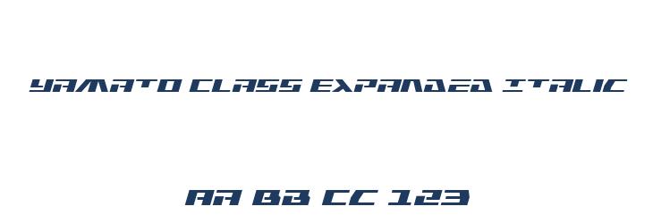 Yamato Class Expanded Italic Font Preview