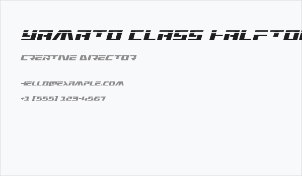 Yamato Class Halftone Italic Business Card