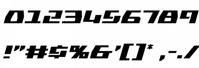 Yamato Class Italic Font OTHER CHARS