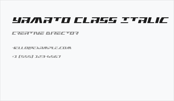 Yamato Class Italic Business Card