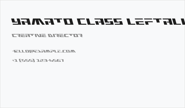 Yamato Class Leftalic Business Card