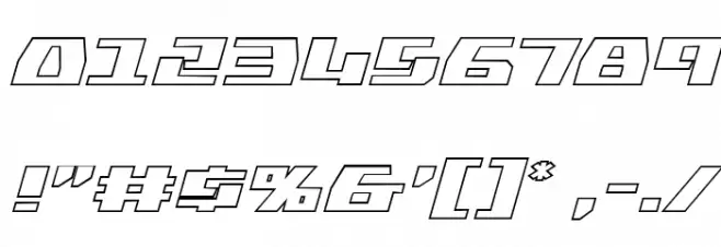 Yamato Class Outline Italic Шрифта ДРУГИЕ символов