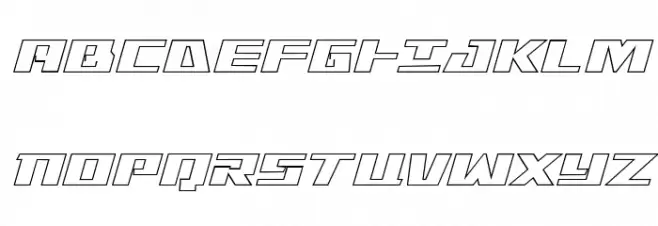 Yamato Class Outline Italic Шрифта ВЕРХНИЙ