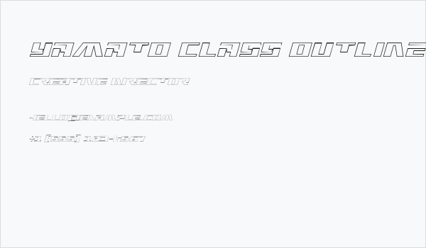 Yamato Class Outline Italic Business Card