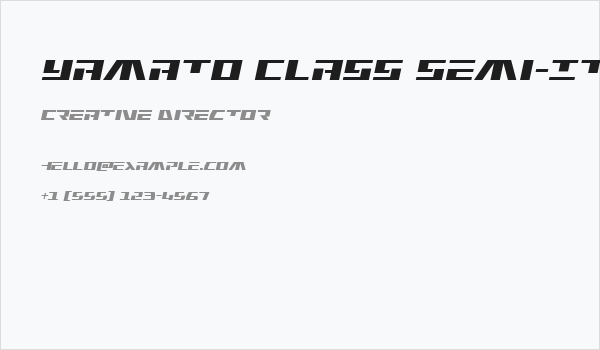 Yamato Class Semi-Italic Business Card