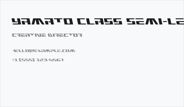 Yamato Class Semi-Leftalic Business Card