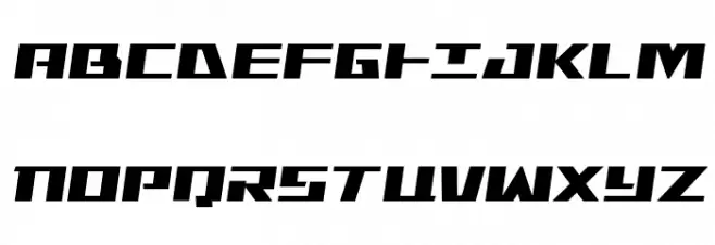 Yamato Class Slight-Italic Font UPPERCASE