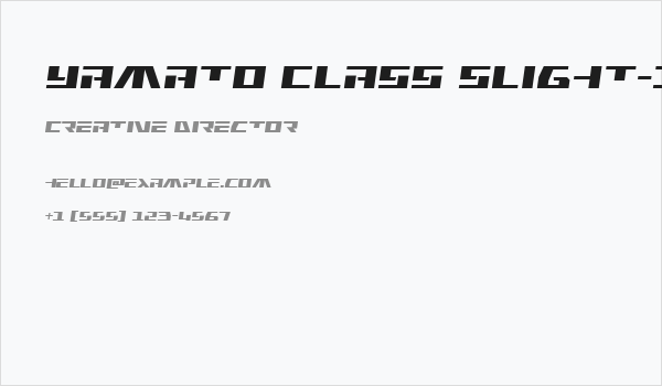 Yamato Class Slight-Italic Business Card