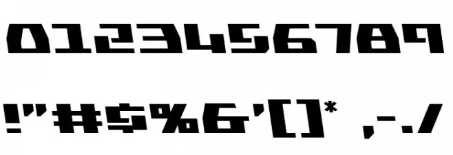 Yamato Class Slight-Leftalic Font OTHER CHARS
