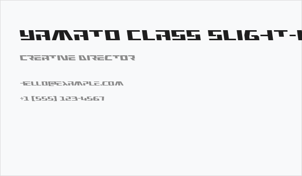 Yamato Class Slight-Leftalic Business Card