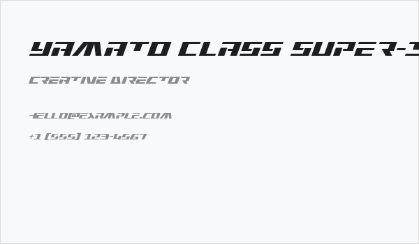 Yamato Class Super-Italic Business Card