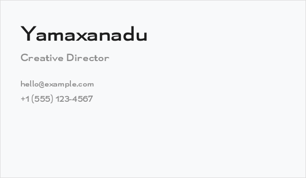 Yamaxanadu Business Card