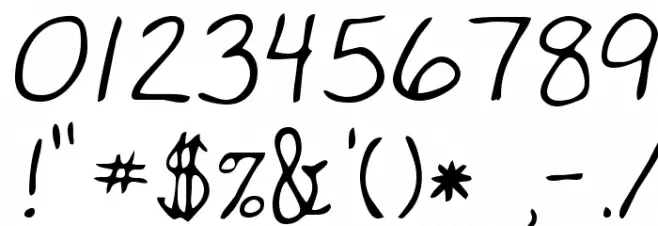 YancysHand Regular Font OTHER CHARS