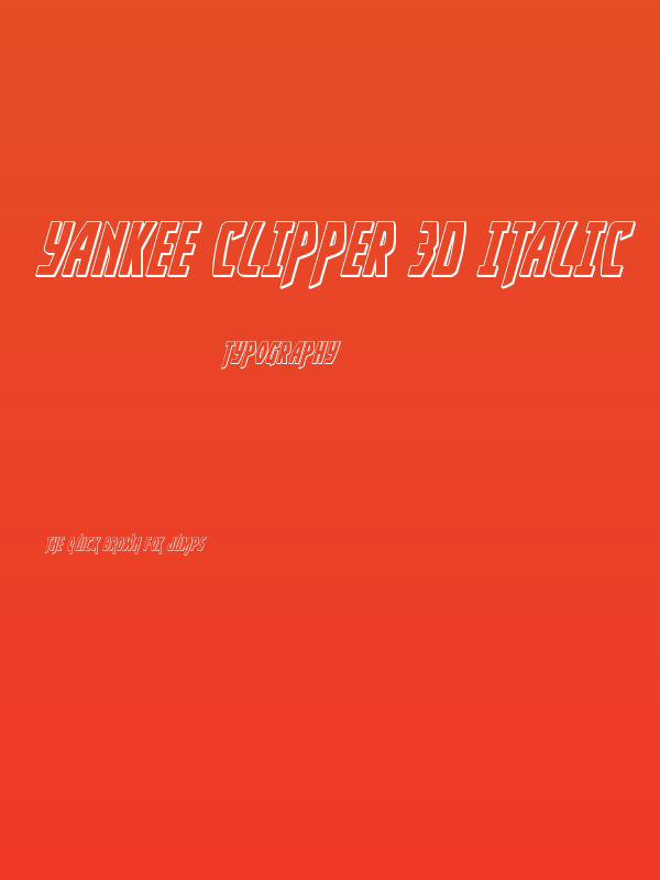 Yankee Clipper 3D Italic Poster