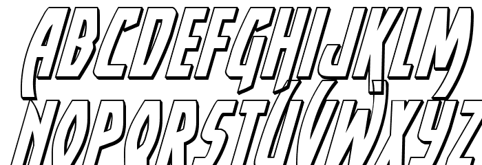 Yankee Clipper 3D Italic Font LOWERCASE