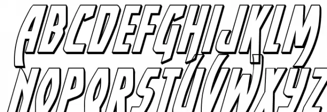 Yankee Clipper 3D Italic फ़ॉन्ट लोअरकेस