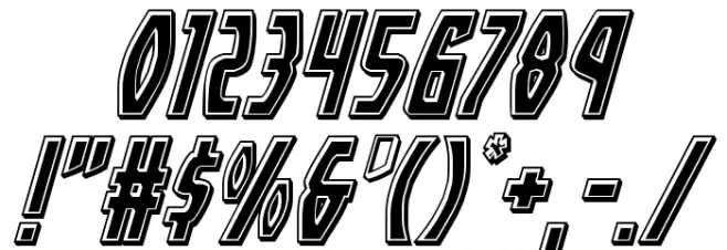 Yankee Clipper Bevel Italic Font OTHER CHARS