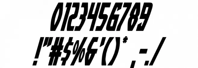 Yankee Clipper Condensed Italic Font OTHER CHARS