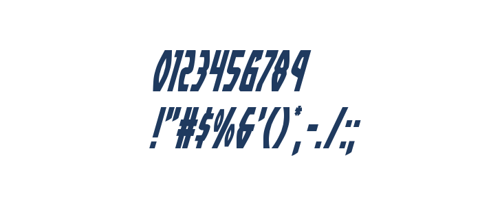Yankee Clipper Condensed Italic Other Characters