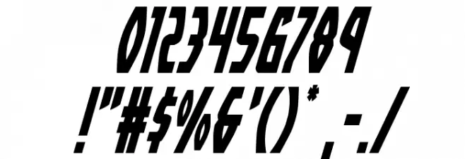 Yankee Clipper Condensed Italic Font OTHER CHARS