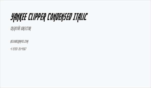 Yankee Clipper Condensed Italic Business Card