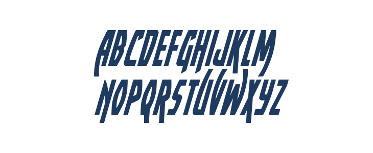 Yankee Clipper Condensed Italic Lowercase