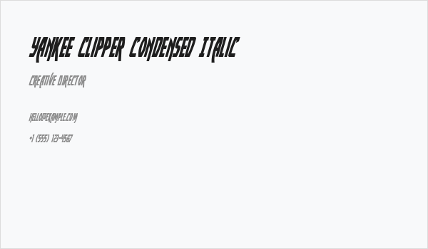 Yankee Clipper Condensed Italic Business Card