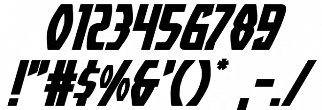 Yankee Clipper Expanded Italic Font OTHER CHARS