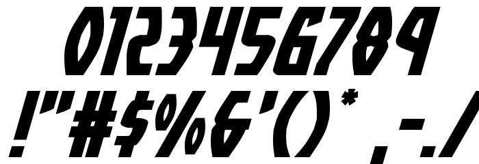 Yankee Clipper Expanded Italic Font OTHER CHARS