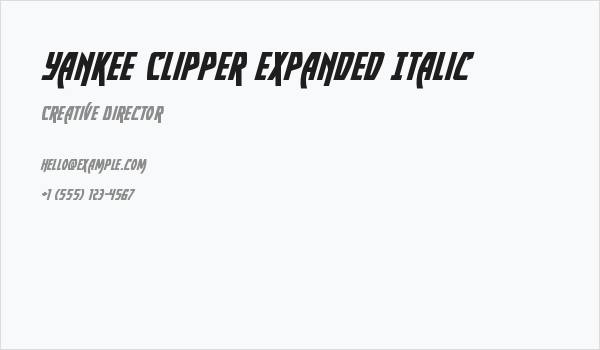 Yankee Clipper Expanded Italic Business Card