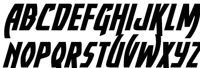 Yankee Clipper Expanded Italic Font LOWERCASE
