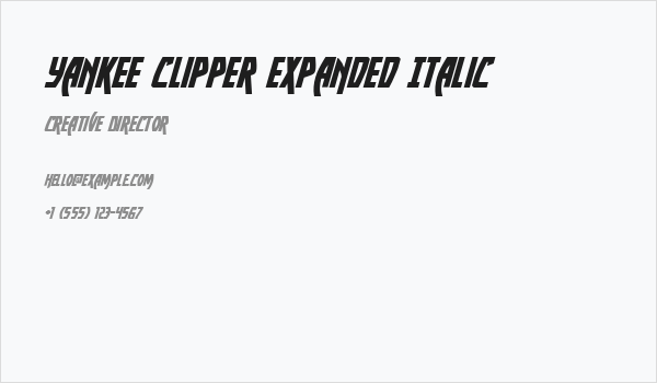 Yankee Clipper Expanded Italic Business Card
