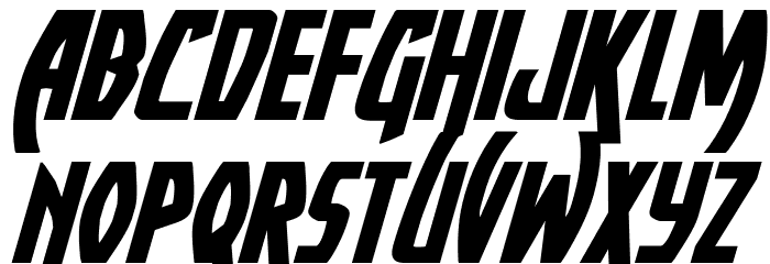 Yankee Clipper Expanded Italic Font LOWERCASE