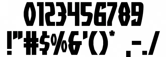 Yankee Clipper Expanded Font OTHER CHARS