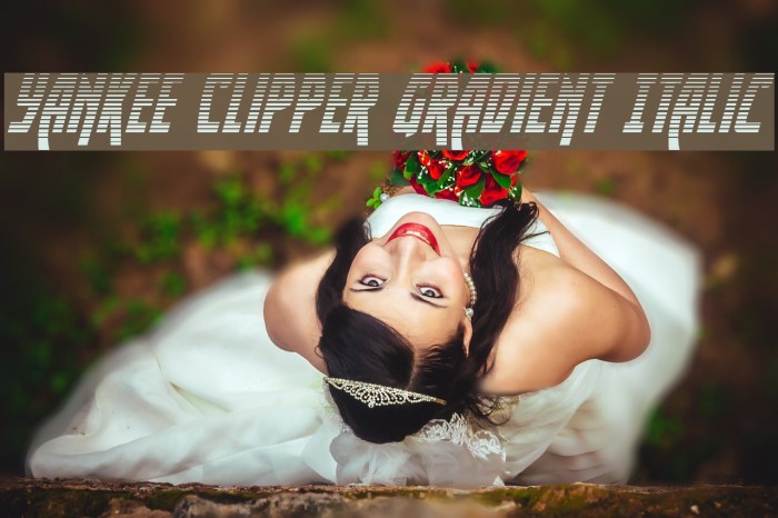 Yankee Clipper Gradient Italic Font examples