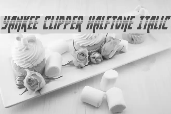 Yankee Clipper Halftone Italic Font examples