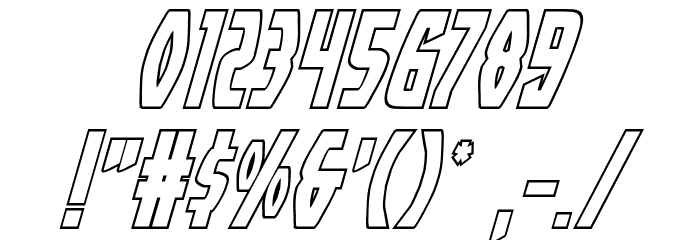 Yankee Clipper Outline Italic Font OTHER CHARS