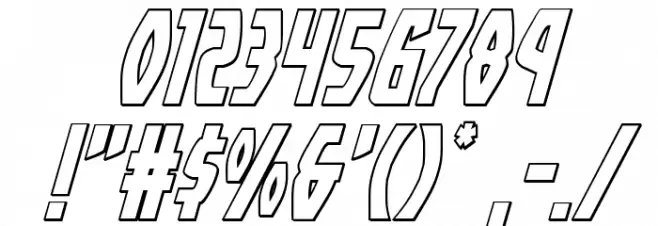 Yankee Clipper Outline Italic Font OTHER CHARS