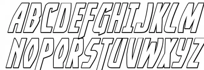 Yankee Clipper Outline Italic Fonte MAIÚSCULAS