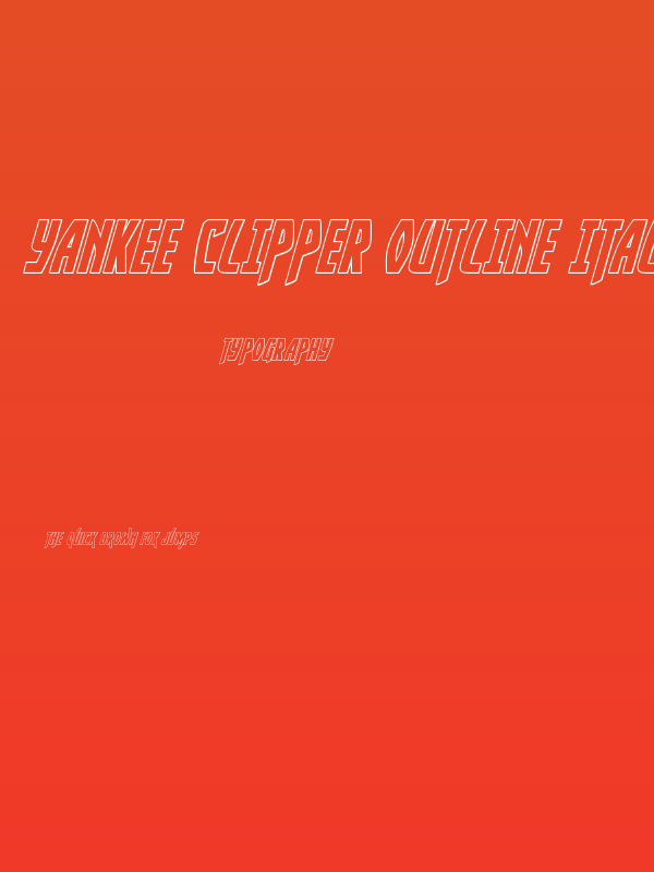 Yankee Clipper Outline Italic Poster