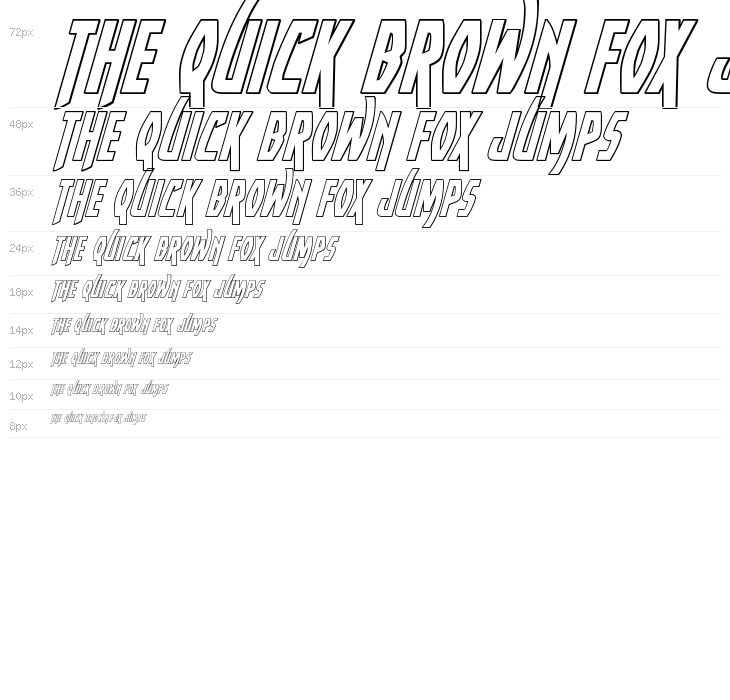 Yankee Clipper Outline Italic Waterfall