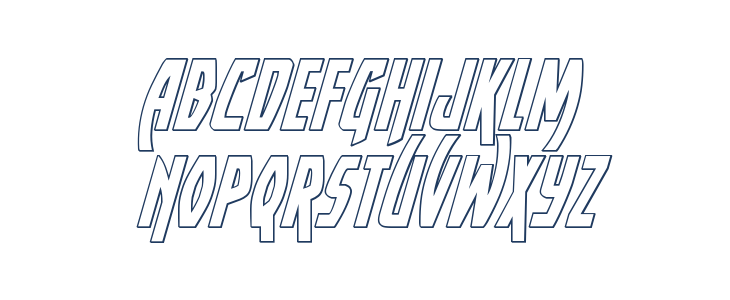 Yankee Clipper Outline Italic Lowercase
