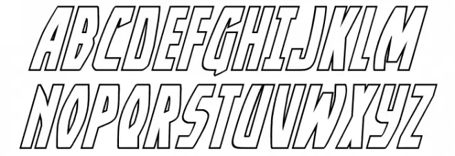 Yankee Clipper Outline Italic Polices MAJUSCULES