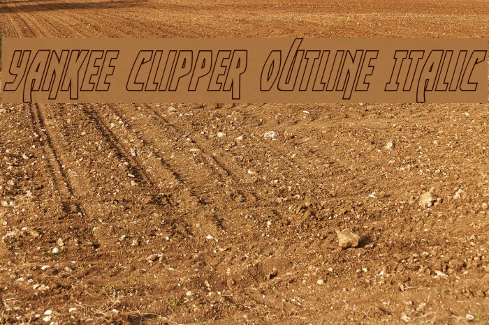 Yankee Clipper Outline Italic Font examples