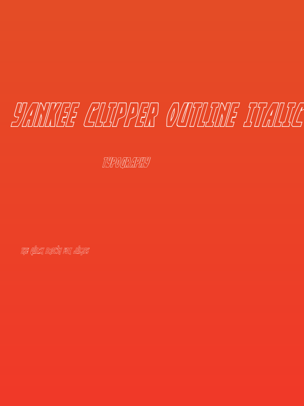 Yankee Clipper Outline Italic Poster